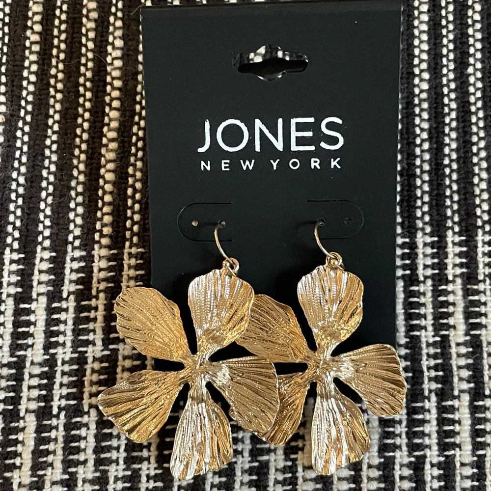 Goldtone Floral Faux Pearl Earrings | Classic Elegance Quiet Luxury - Picture 13 of 15